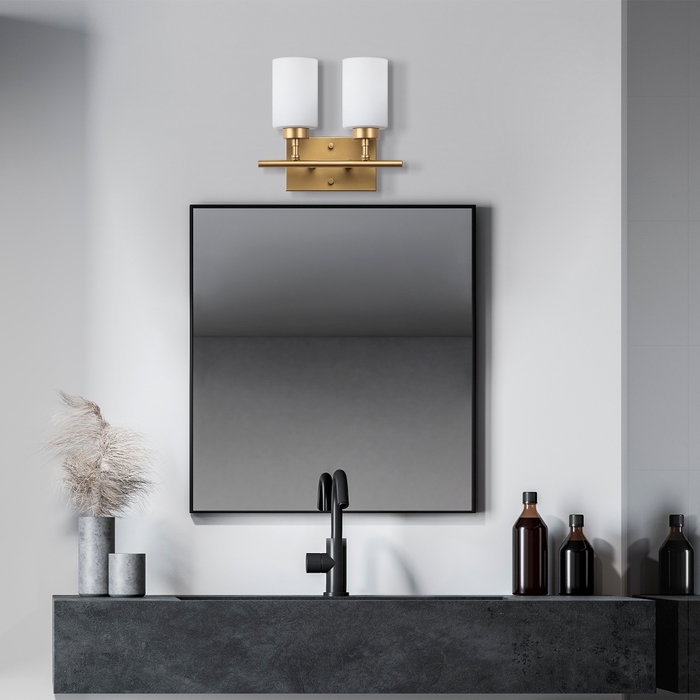 Opviq Lámpara de pared Yensuk - 13123 en Dorado con tapa de cristal